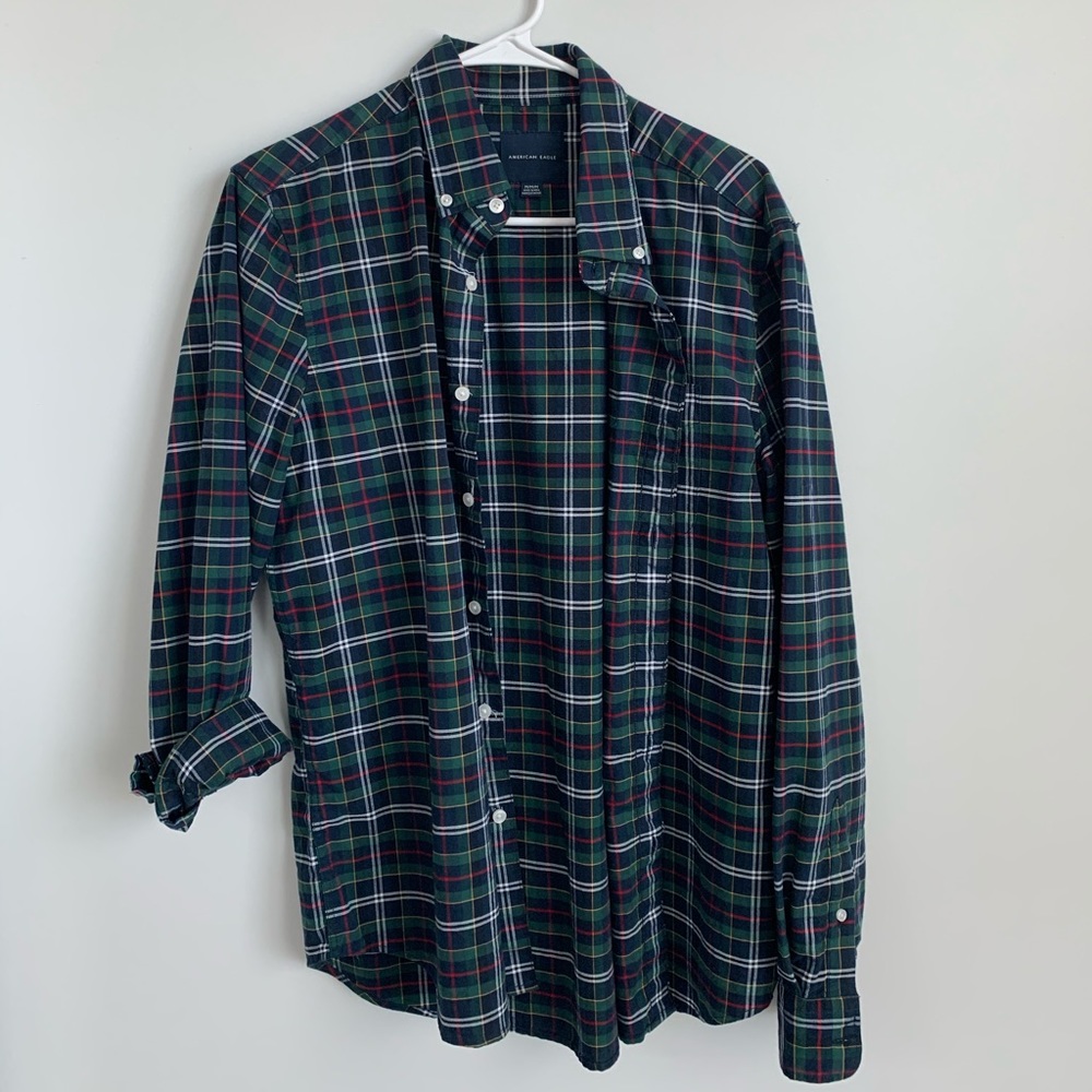 American Eagle Plaid Dress Shirt size M
